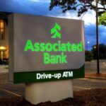 Internally-lit exterior bank sign.