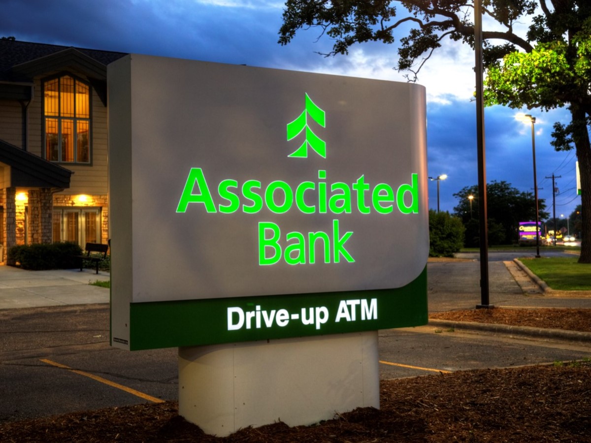 Internally-lit exterior bank sign.