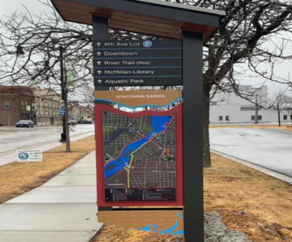 Municipal wayfinding signage.