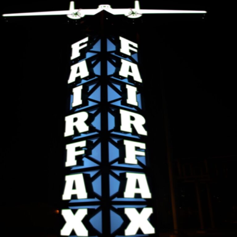 Custom outdoor backlit pillar sign.