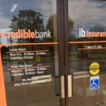 Vinyl glass door decals for bank.