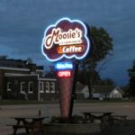 Custom ice cream-shaped business sign.