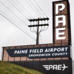Outdoor airport signage.