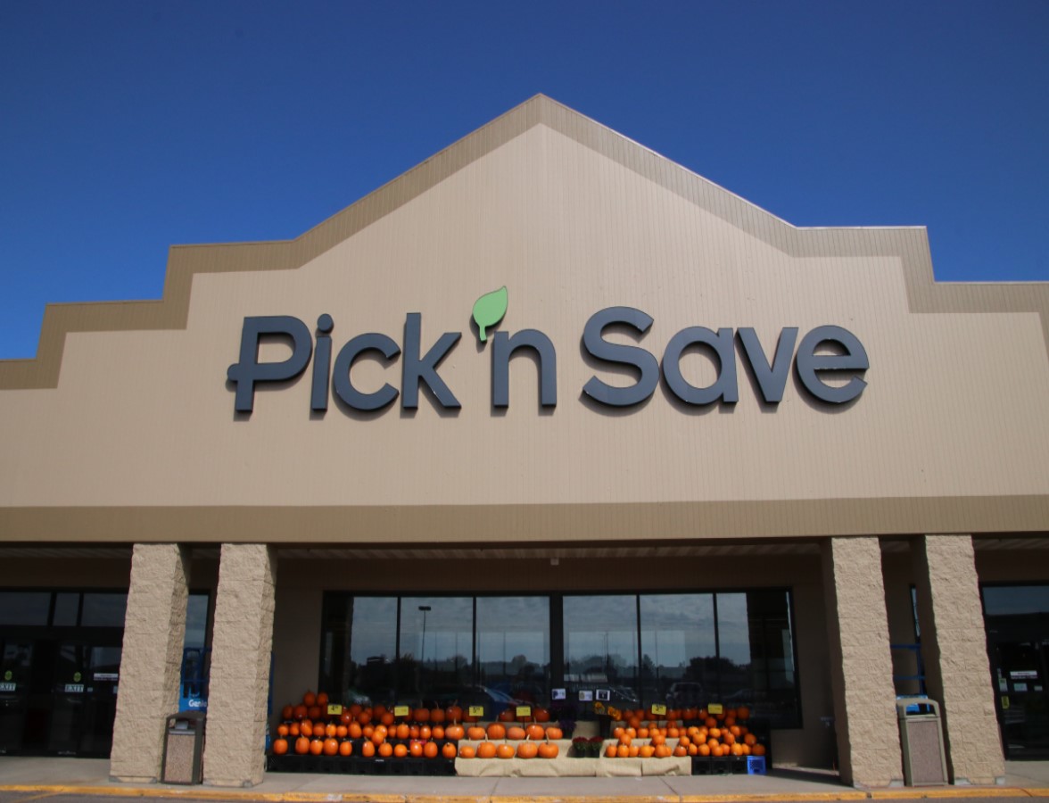 Grocery store building sign.