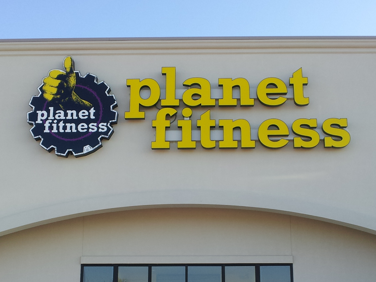 Exterior building sign for gym.