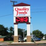 Outdoor supermarket business sign.