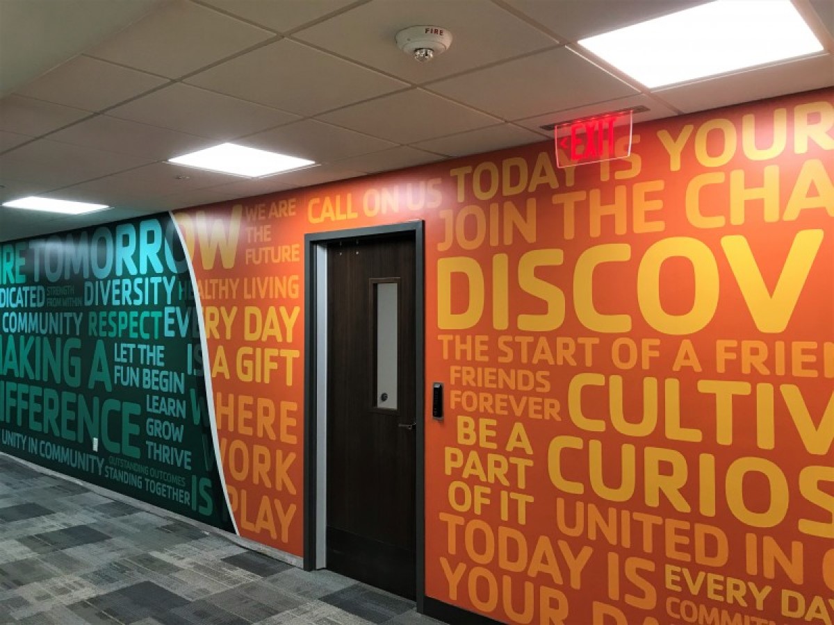 Custom vinyl wall graphic.