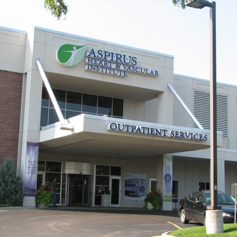 Exterior healthcare signage.