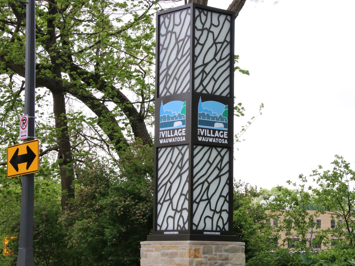 Custom backlit city sign.