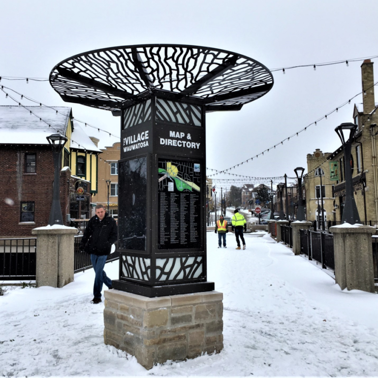 Unique municipal directional sign.