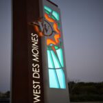 Backlit exterior sign for a municipality.