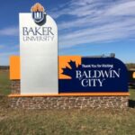 Custom outdoor city monument sign.